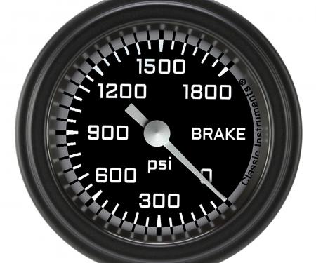 Classic Instruments AutoCross Gray 2 1/8" Brake Pressure Gauge AX167GBLF