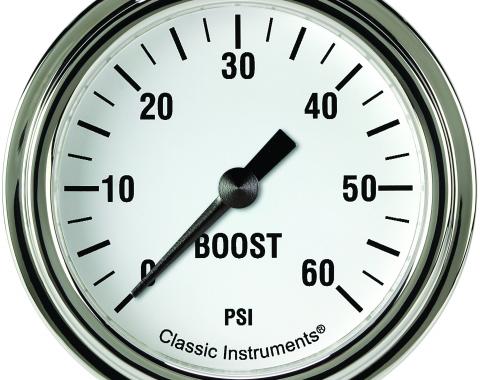 Classic Instruments White Hot 2 5/8" Boost Gauge, 60 Psi WH343SLF