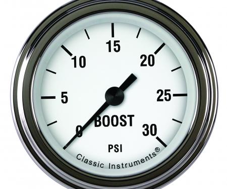 Classic Instruments White Hot 2 1/8" Boost Gauge, 30 Psi WH142SLF