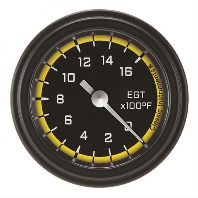 Classic Instruments Autocross Yellow 2 1/8" Exhaust Gas Temp. Gauge AX198YBLF