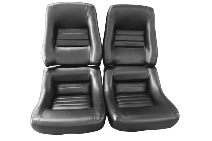 CA 1978-1982 Chevrolet Corvette Mounted Leather Seat Covers Leather/Vinyl Original 4" Bolster