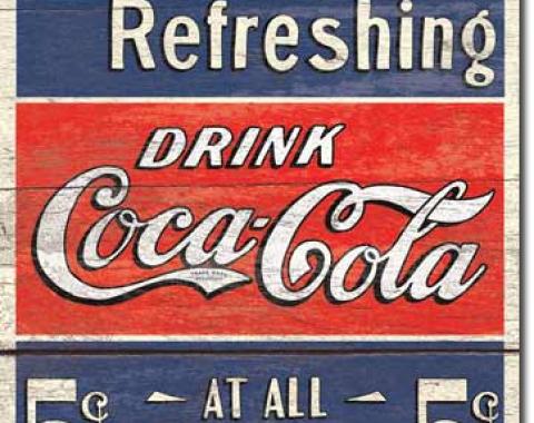 Tin Sign, COKE - Delicious 5 Cents