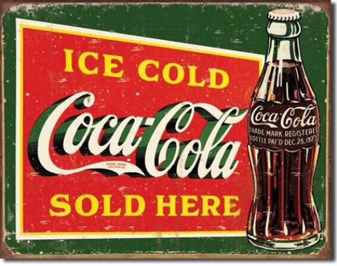 Tin Sign, COKE - Ice Cold Green