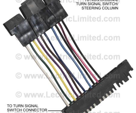 Lectric Limited 1969-1976 Buick / Chevrolet / Oldsmobile / Pontiac Steering Column Turn Signal Switch Adapter Harness 90778