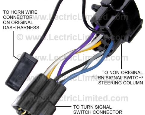 Lectric Limited 1960-1963 Chevrolet Steering Column Turn Signal Switch Adapter Harness VTS6300CK