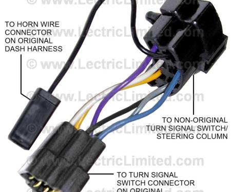 Lectric Limited 1960-1963 Chevrolet Steering Column Turn Signal Switch Adapter Harness VTS6300CK