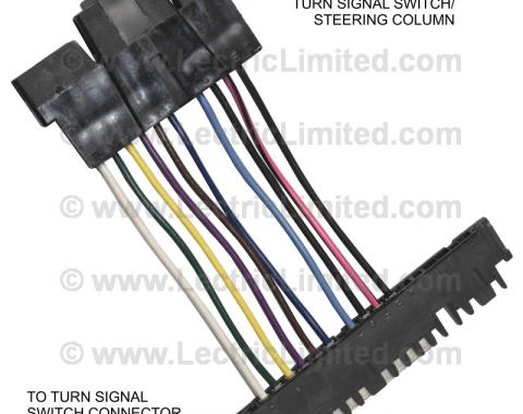 Lectric Limited 1969-1976 Buick / Chevrolet / Oldsmobile / Pontiac Steering Column Turn Signal Switch Adapter Harness 90778