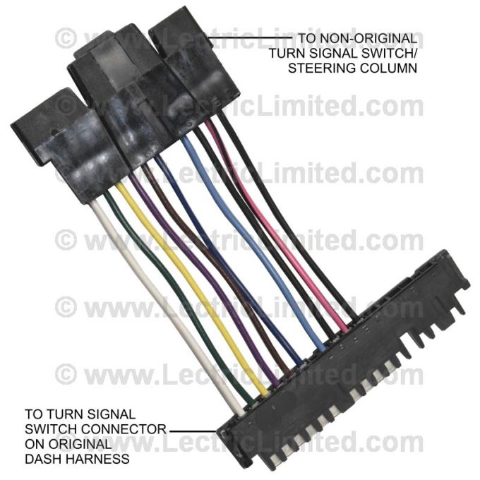Lectric Limited 1969-1976 Buick / Chevrolet / Oldsmobile / Pontiac Steering Column Turn Signal Switch Adapter Harness 90778