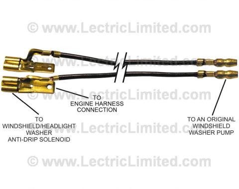 Lectric Limited 1969 Chevrolet Corvette Windshield Washer Pump Feed Wires VWH6900