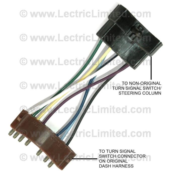 Lectric Limited 1967 Chevrolet Corvette Steering Column Turn Signal Switch Adapter Harness VTS6700CK