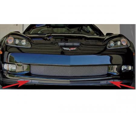 Corvette C6 Grand Sport Custom RaceMesh® Front Bumper Apron Grilles, 2010-2013