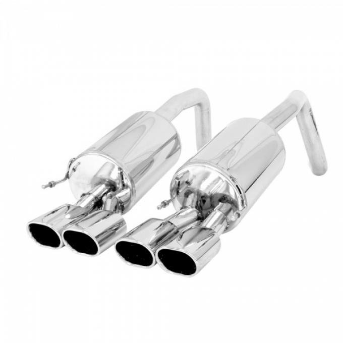 Corvette B&B Triflo Exhaust System, Route 66 4.5" Oval Tips, 2005-2008