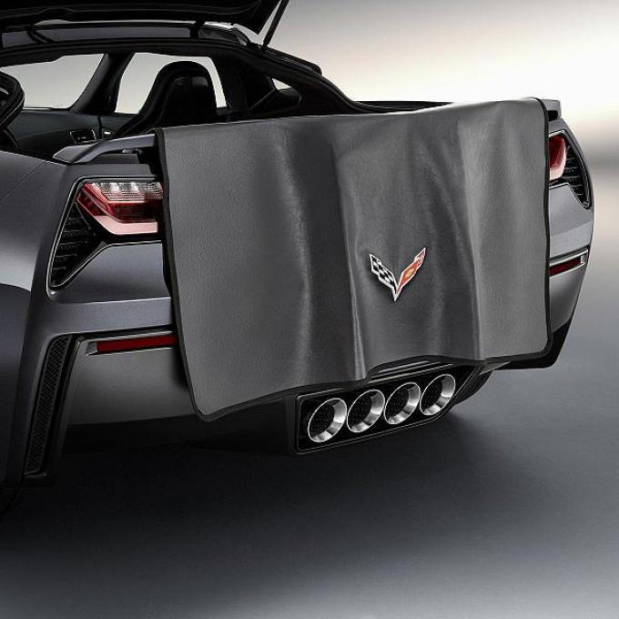 Corvette Stingray Rear Bumper Fascial Protector, Black With Logo, 2014-2017