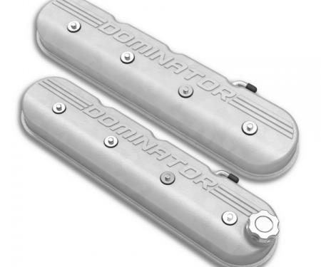 Holley Aluminum Tall LS Valve Covers, "Dominator" Natural Cast | 241-118 1997-2013
