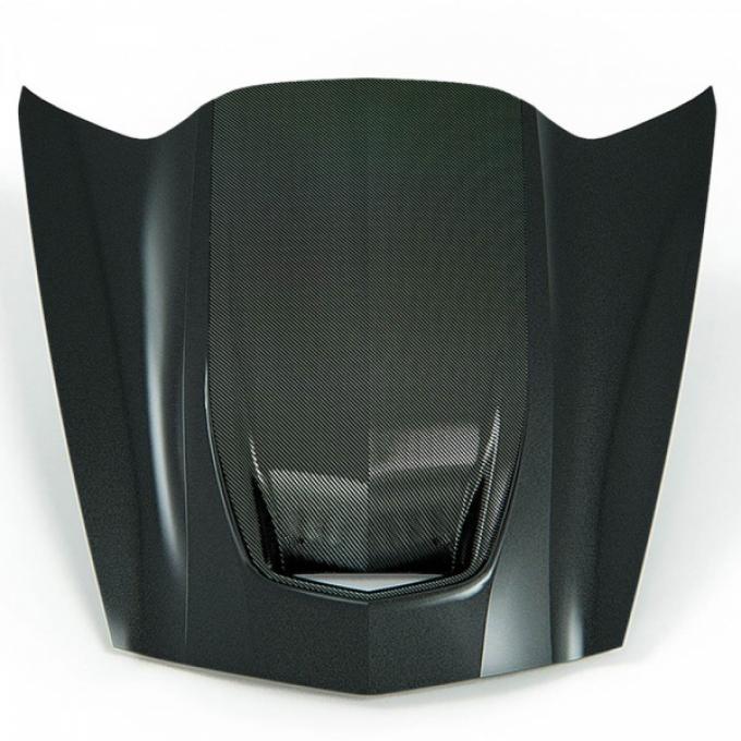 Zero7 Extractor Carbon Fiber Hood, Exposed Carbon Cowl | 45-8-021 Corvette 2014-2017