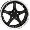 Corvette 18 X 9.5 C5 Style Deep Dish Reproduction Wheel, Black With Rivets, 1988-2004