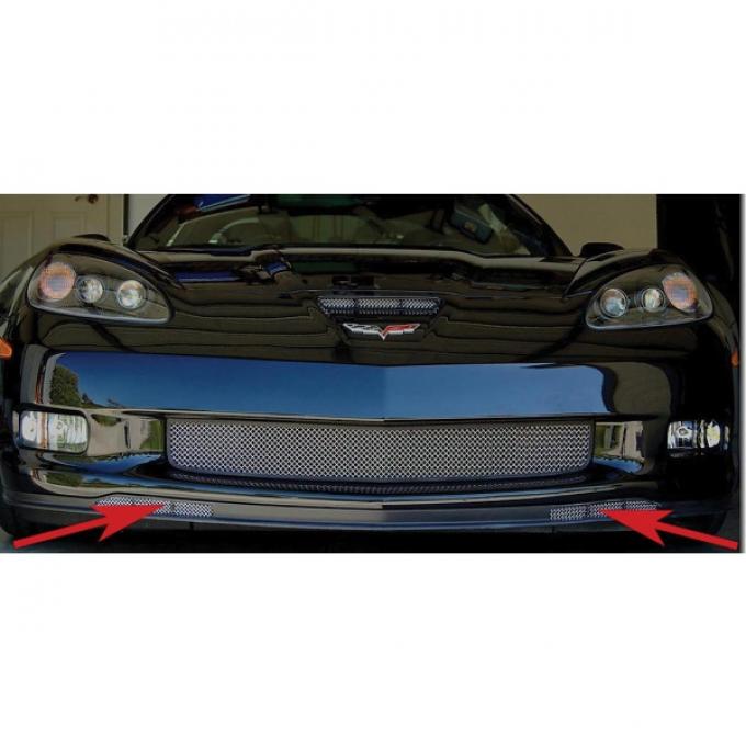 Corvette C6 Z06 Custom RaceMesh&reg; Front Bumper Apron Grilles, 2006-2013