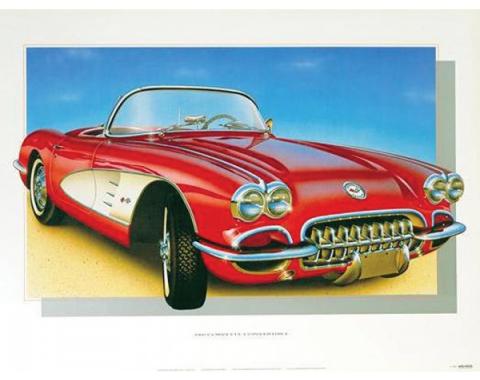 1960 Corvette Roman-Red Print By Hugo Prado