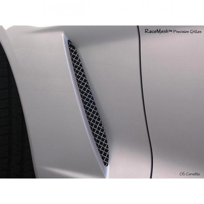 Corvette C6 Custom RaceMesh&reg; Front Side Fender Grilles, 2005-2013