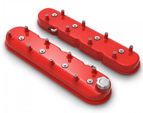 Holley LS Valve Covers, Tall, Gloss Red Finish | 241-113 1997-2013