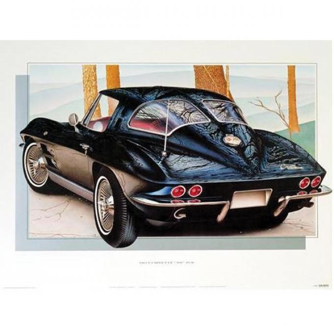 1963 Corvette Coupe Tuxedo-Black Print By Hugo Prado