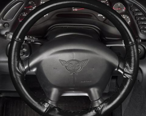 Corvette Wheelskin Steering Wheel Cover, Black, 1984-1985
