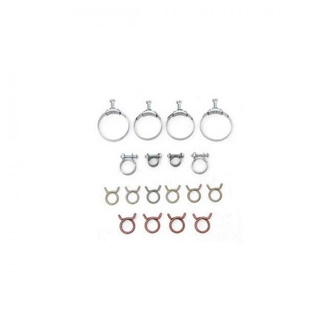 Corvette Radiator/Heater Hose Clamp Kit, With 327ci & Air Conditioning, 1963-1965