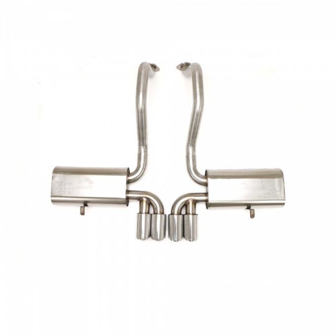 Corvette B&B Triflo Exhaust System, Route 66 3.5" Round Tips, 1997-2004