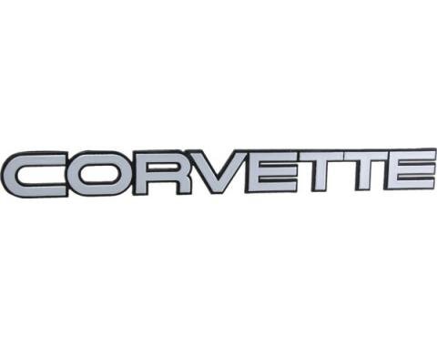 Corvette Rear Emblem, ABS, Satin Silver, 1984-1990
