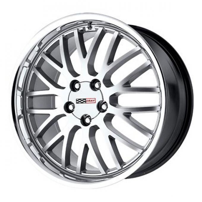 Corvette Cray Manta 19x9 Hyper Silver With Mirror Cut Lip, 1-Piece Wheel, 1984-2013