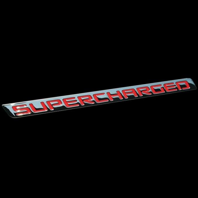 Corvette Badge, "Supercharged", Billet Chrome, (1) Single Emblem