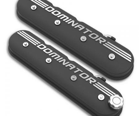 Holley Aluminum Tall LS Valve Covers, "Dominator" Satin Black | 241-120 1997-2013