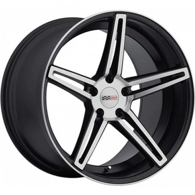 Corvette Wheel, Brickyard 20x10.5, Machined Matte Black, One Piece Wheel, 1984-2017