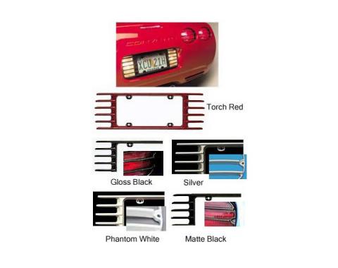 Corvette Taillight & Rear License Plate Frame Set, Altec Phantom, Painted Factory Colors, 1991-1996