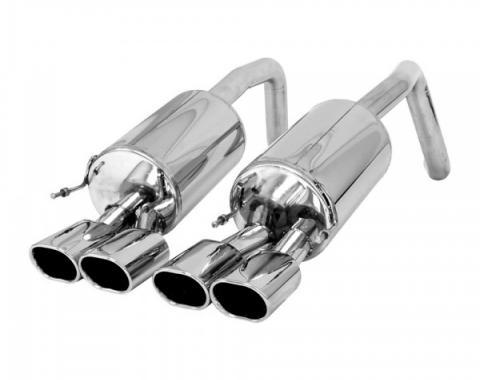 Corvette Exhaust System, B&B, Route 66, With Oval Tips, 2009-2013