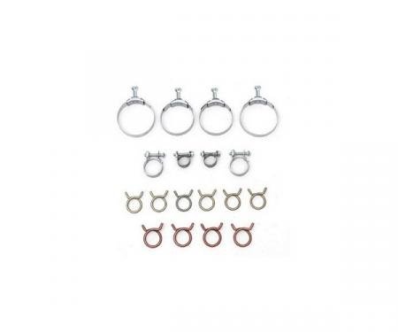 Corvette Radiator/Heater Hose Clamp Kit, With 327ci & Air Conditioning, 1963-1965