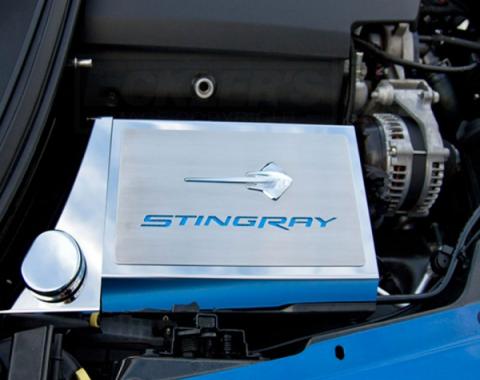 American Car Craft Polished Stainless Steel Fuse Box Cover, Stingray Emblem| 25-12993 Corvette Stingray 2014-2017