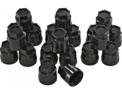 Corvette Plastic Lug Nut Caps, Black, Factory Style, 1984-1985