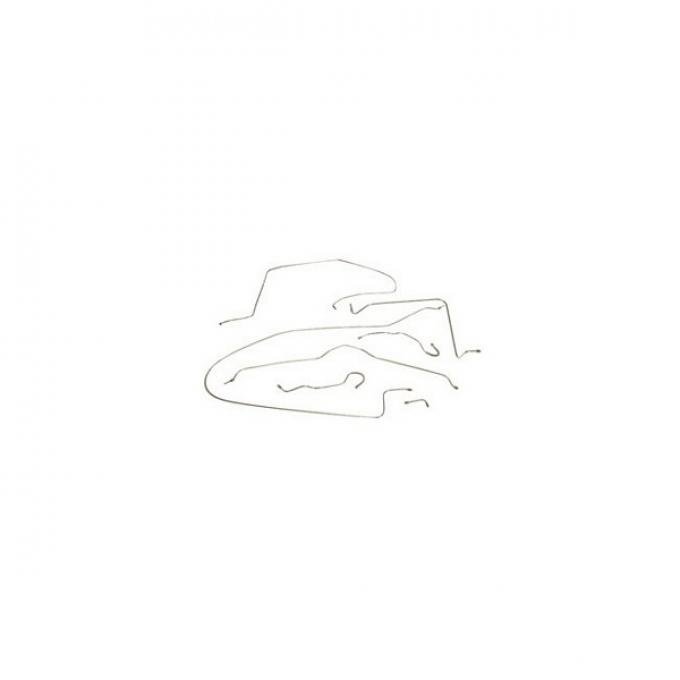 Corvette Brake Line Kit, 3/16", Stainless Steel, Front To Rear, Without Power Brakes, 1965Early