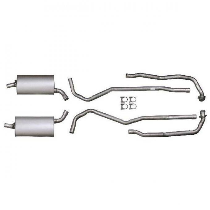 Corvette Exhaust System, Small Block 200hp Aluminized 2" With Manual Transmission, 1972