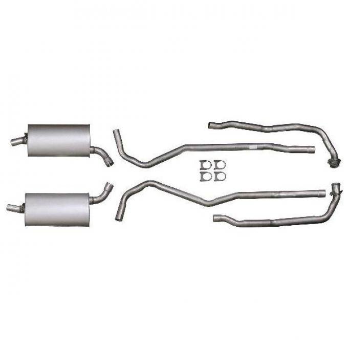 Corvette Exhaust System, Small Block 200hp Aluminized 2" With Manual Transmission, 1969-1972