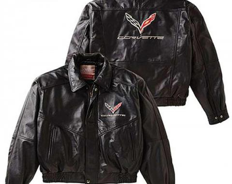 Corvette Classic Bomber Style Jacket, C7 Corvette Logo & Script
