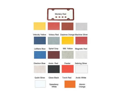 Corvette License Plate Frames, Altec, Painted Body Color