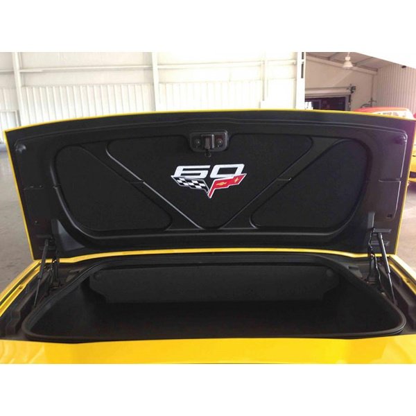 Corvette Trunk Lid Inner Liner, C6 60th Logo, Black, 3 Piece, 2013