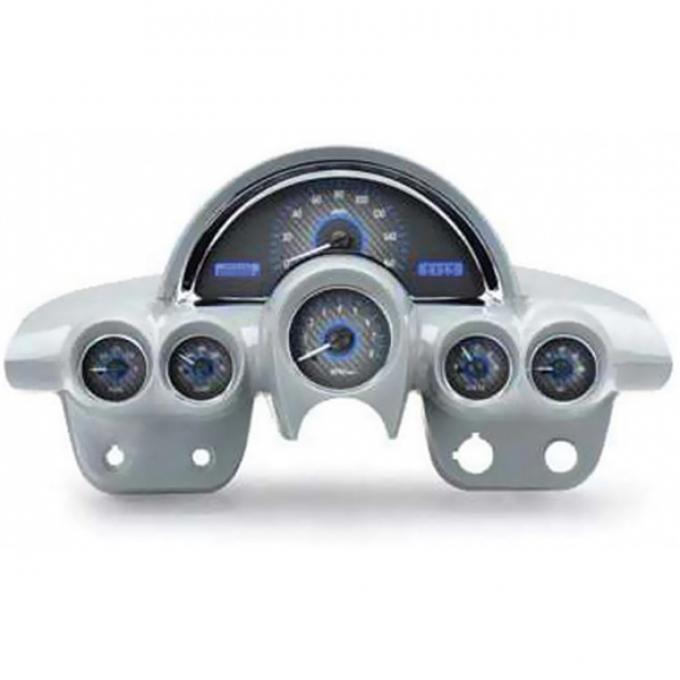 Corvette C1 VHX Series Digital Dash With Carbon Fiber StyleFace And Blue Display, 1958-1962