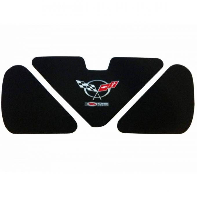 Corvette Trunk Lid Inner Liner, C5 Z06/405Hp Logo, Black,3Piece, 2002
