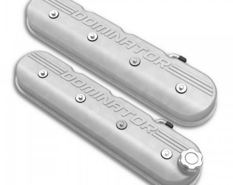 Holley Aluminum Tall LS Valve Covers, "Dominator" Natural Cast | 241-118 1997-2013