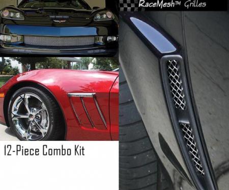 Corvette C6 Grand Sport Custom RaceMesh® 12-Piece Grille Combo Kit, 2010-2013
