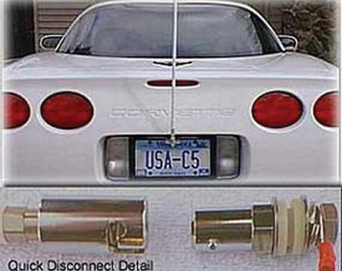 Corvette CB NGP Antenna System, With Quick Disconnect & Red Antenna Mast, 1997-2004