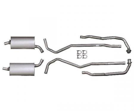 Corvette Exhaust System, Small Block 200hp Aluminized 2" With Manual Transmission, 1969-1972